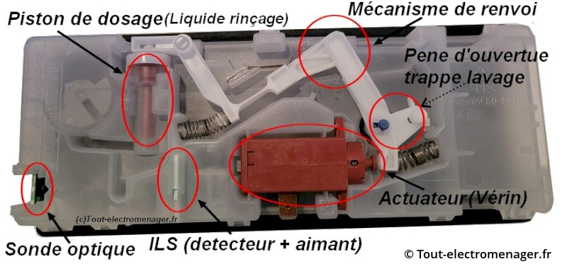 Durite cuve boite à produits Lave-linge WHIRLPOOL, INDESIT d'origine .