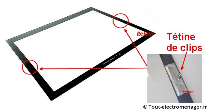 Vitre de four Brandt Sauter à clipser