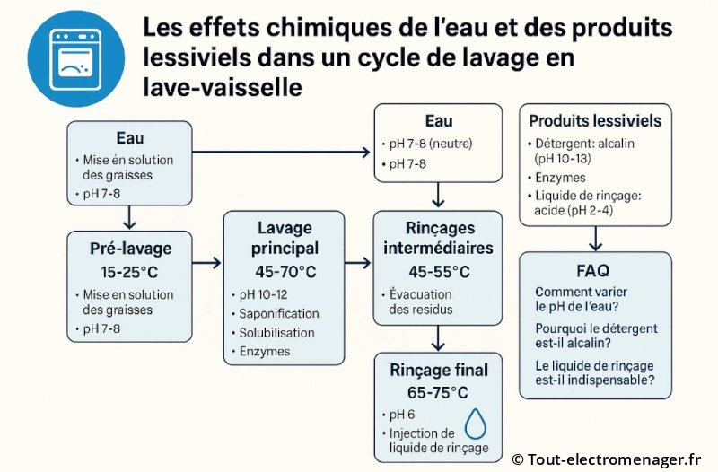 Les effets chimiques de l'eau en lave-vaisselle